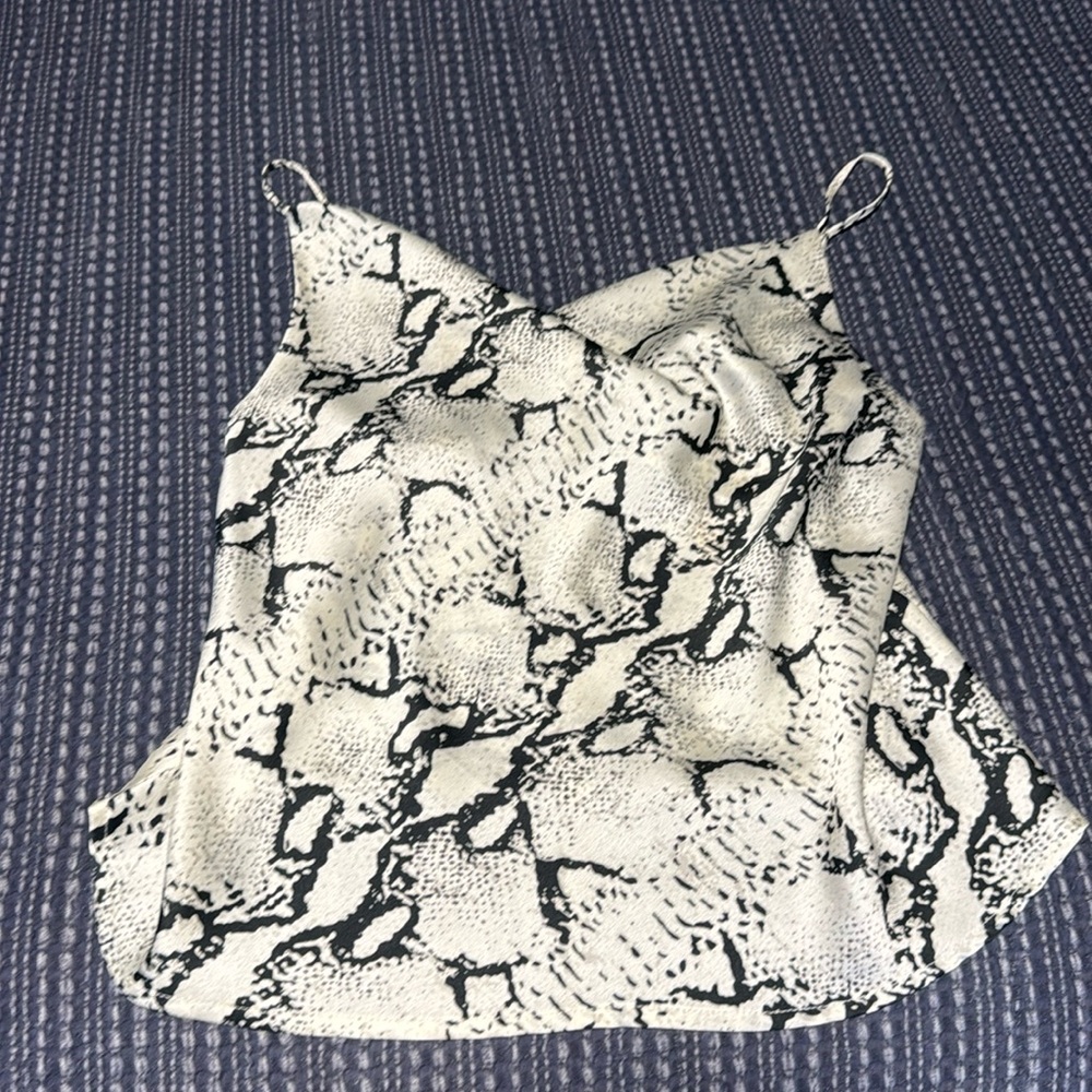 Dance and Marvel snake skin patterned adjustable tank top.